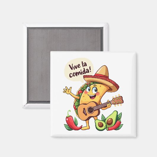 タコフィエスタミットギタールウントヒスパニッシュしゃれているケム マグネット (正面/裏面)