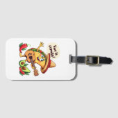 タコフィエスタミットギタールウントヒスパニッシュしゃれているケム ラゲッジタグ (正面横)