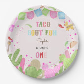 タコフィエスタメキシコおもしろいの誕生日 ペーパープレート (正面)