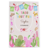 タコフィエスタメキシコおもしろいの誕生日 ミディアムペーパーバッグ (正面)