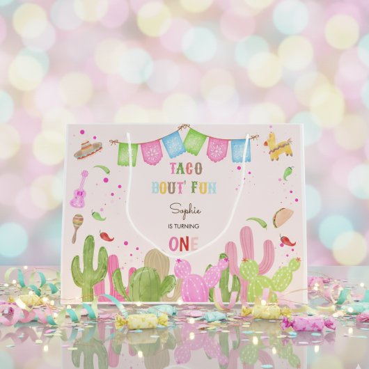 タコフィエスタメキシコおもしろいの誕生日 ラージペーパーバッグ