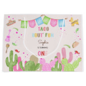 タコフィエスタメキシコおもしろいの誕生日 ラージペーパーバッグ (正面)