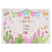 タコフィエスタメキシコおもしろいの誕生日 ラージペーパーバッグ (裏面)