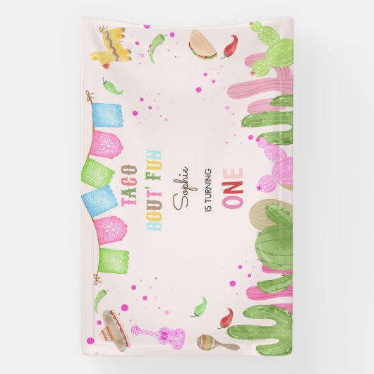 タコフィエスタメキシコおもしろいの誕生日 横断幕 (縦)