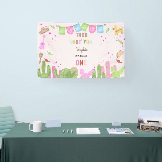 タコフィエスタメキシコおもしろいの誕生日 横断幕 (トレードショー)