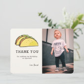 タコフォト誕生日テラコッタレッドサンキューカード 招待状 (スタンド正面)