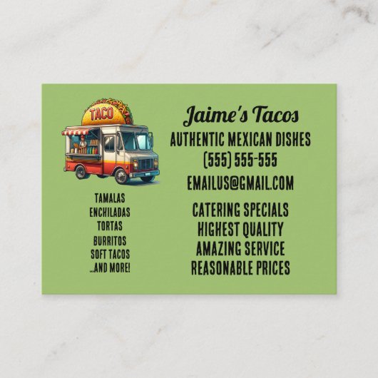 タコフードトラック 名刺 (正面)