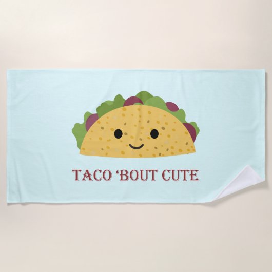 タコブおもしろいロキュートかわいいタコ ビーチタオル (正面)