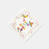 タコブアグラッドフィエスタ卒業ナプキン-白 スタンダードカクテルナプキン (角)