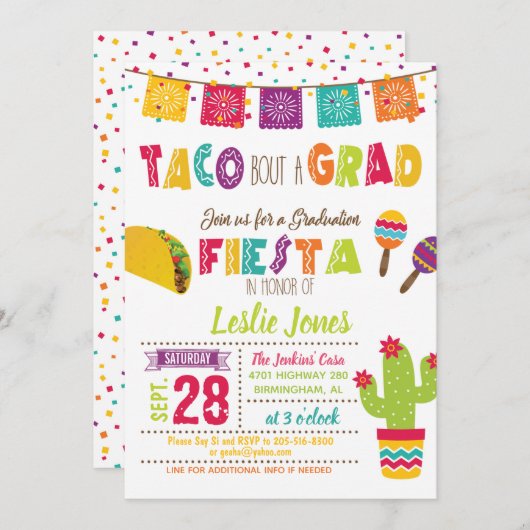 タコブアグラード卒業招待状- WH 招待状 (正面/裏面)