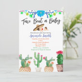 タコブアサボテンベビーの赤ちゃんシャワー招待状少年 招待状 (スタンド正面)