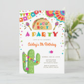 タコブアパーティーフィエスタカクタスメキシコ誕生日 招待状 (スタンド正面)
