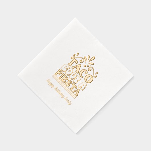 タコブアフィエスタゴールドフォイル誕生日ナプキンス 箔ナプキン (右)