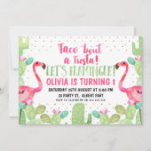 タコブアフィエスタフラミンゴス誕生日招待状 招待状 (正面)