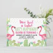 タコブアフィエスタフラミンゴス誕生日招待状 招待状 (スタンド正面)