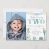 タコブウアフィエスタボーイセカンドバースデーパーティー写真 招待状 (正面)