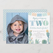 タコブウアフィエスタボーイセカンドバースデーパーティー写真 招待状 (正面/裏面)