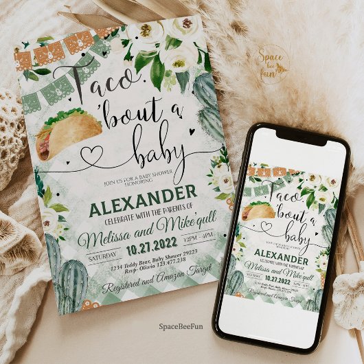 タコブウベビー招待状フィエスタベイビーシャワー 招待状