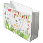 タコブト'おもしろいフィエスタメキシコの男の子の誕生日 ラージペーパーバッグ (正面アングル)