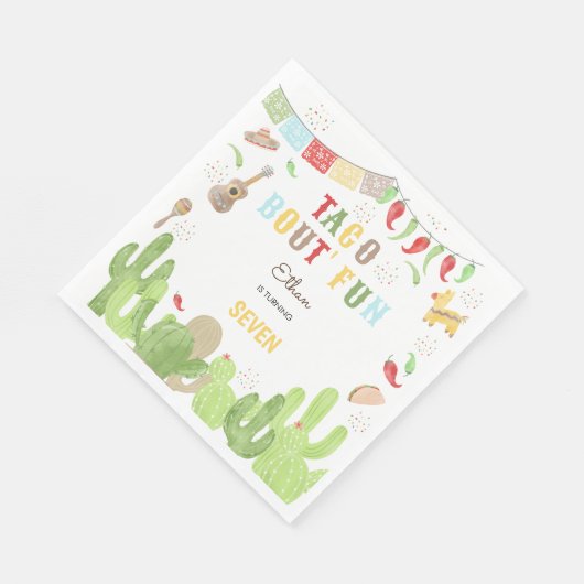 タコブト'おもしろいフィエスタメキシコ誕生日 スタンダードランチョンナプキン (角)