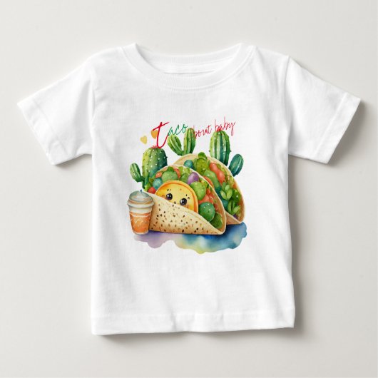 タコブトベビーかわいい新生児ギフトフィエスタ ベビーTシャツ (正面)