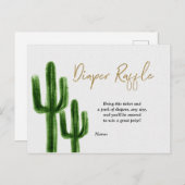 タコブトベビーサボツカップルシャワーおむつラッフル ポストカード (正面/裏面)