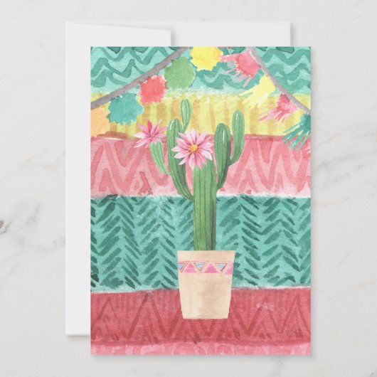 タコブトベビーメキシカンサボフィエスタベイビーシャワー 招待状 (裏面)