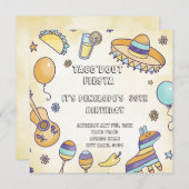 タコブト誕生日フィエスタパーティの招待状 招待状 (正面/裏面)