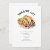 タコブモダンロブカップルブライダルシャワー 招待状 (正面/裏面)