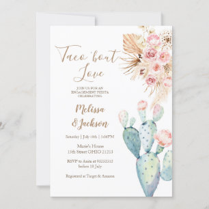 タコブラブカクタスパンパスグラス婚約  招待状