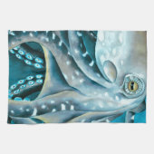 タコブルーウォーターカラー詳細 キッチンタオル (横)