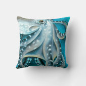 タコブルーウォーターカラー詳細 クッション (裏面)