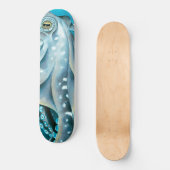 タコブルーウォーターカラー詳細 スケートボード (正面)