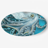 タコブルーウォーターカラー詳細 ペーパープレート (アングル)