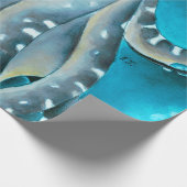 タコブルーウォーターカラー詳細 ラッピングペーパー (角)