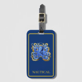 タコブルーエレガントボーティングパーソナル ラゲッジタグ (正面縦)