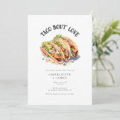 タコブロブラブウォーターカラーカップルブライダルシャワー 招待状 (スタンド正面)