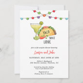 タコブロブラブカップルブライダルシャワーフィエスタ 招待状 (正面)