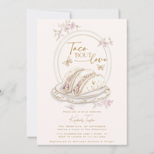 タコブロブラブピンクブライダルシャワーフェスタ 招待状 (正面)