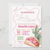 タコブロブラブピンクボウメキシコブライダルシャワー 招待状 (正面)