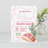 タコブロブラブピンクボウメキシコブライダルシャワー 招待状 (スタンド正面)