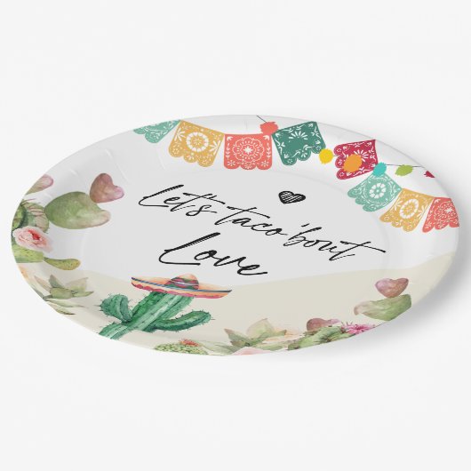 タコブロブラブフィエスタウォーターカラーサボシャワー ペーパープレート (アングル)