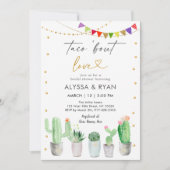 タコブロブラブフィエスタサボスブライダルシャワー 招待状 (正面)