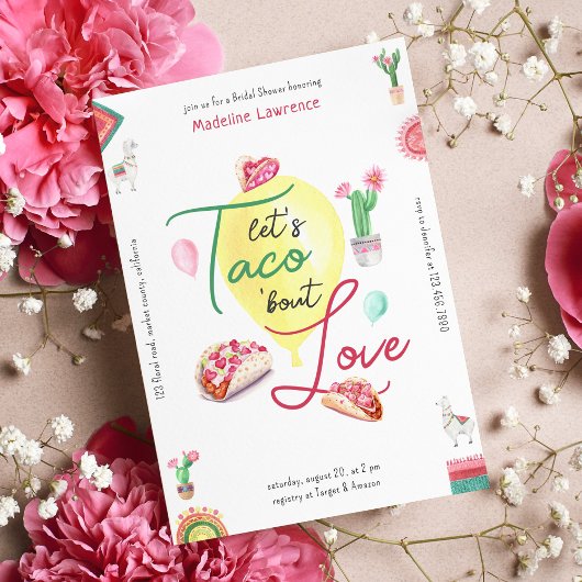 タコブロブラブメキシカンフィエスタブライダルシャワー 招待状