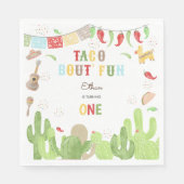 タコブート'おもしろいフィエスタメキシコの最初の誕生日 スタンダードランチョンナプキン (正面)