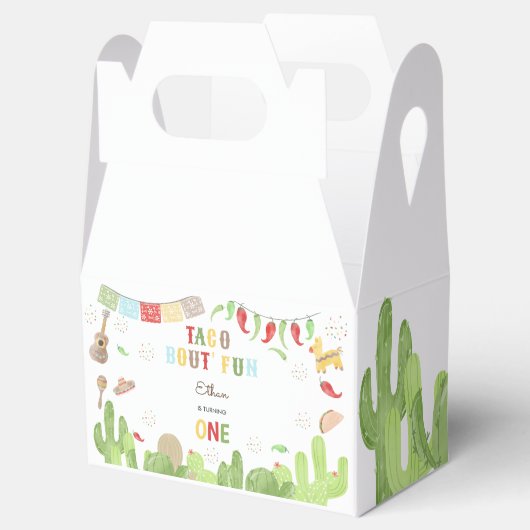 タコブート'おもしろいフィエスタメキシコの最初の誕生日 フェイバーボックス (オープン)