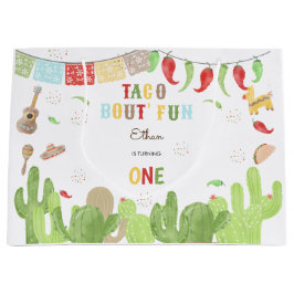 タコブート'おもしろいフィエスタメキシコの最初の誕生日 ラージペーパーバッグ