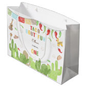 タコブート'おもしろいフィエスタメキシコの最初の誕生日 ラージペーパーバッグ (裏面アングル)