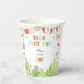 タコブート'おもしろいフィエスタメキシコの最初の誕生日 紙コップ (正面)