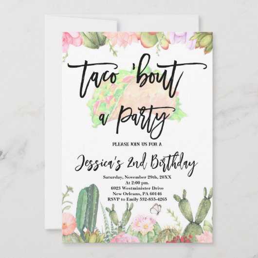 タコブーパーティー誕生日タコ誕生日 招待状 (正面)